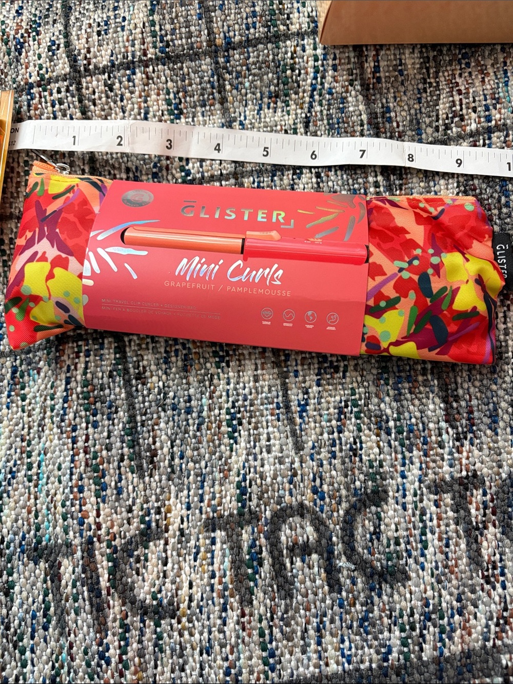 GLISTER Mini Curls Grapefruit Curling Iron with Colorful Pouch